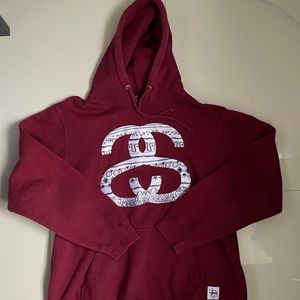 Large Red Stussy Hoodie